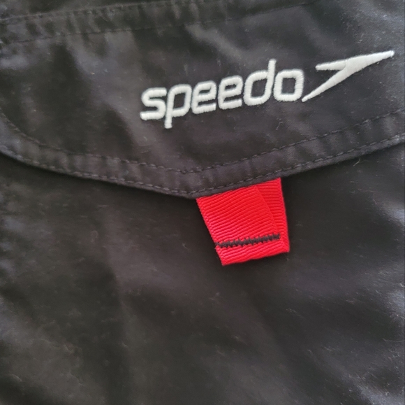 Men's XL Speedo Black, White and Red Swim Trunks. NWOT - Picture 2 of 5